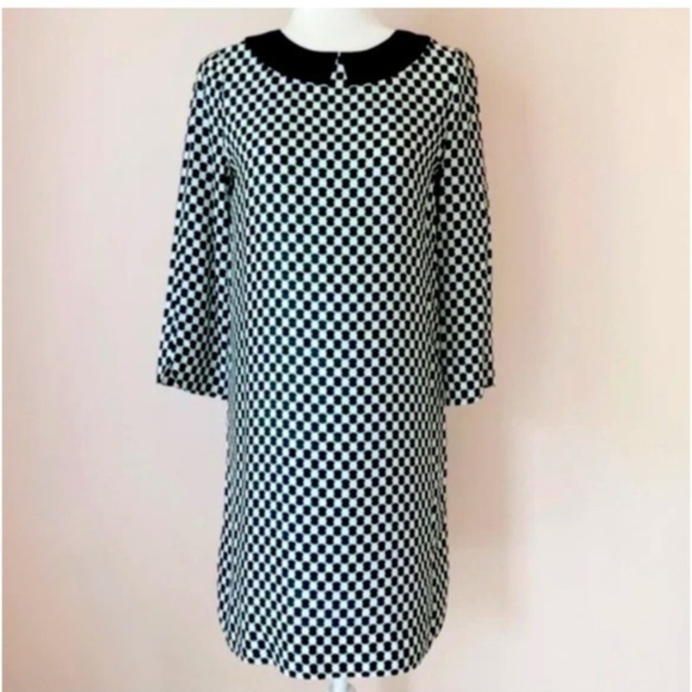 Kate Spade Kassia Shift Dress Silk Blend Geo Dot Print size medium